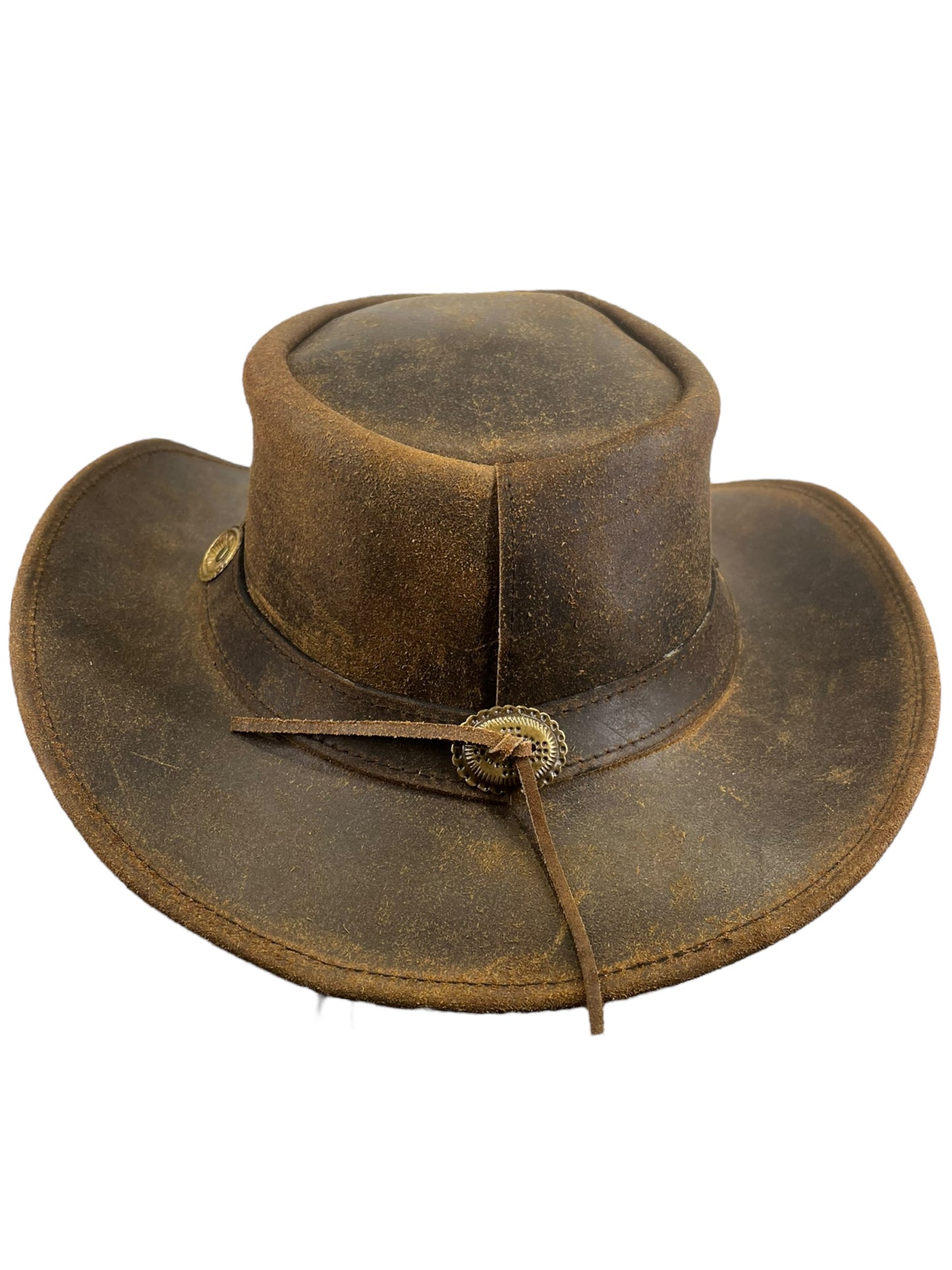 Leather cowboy hat