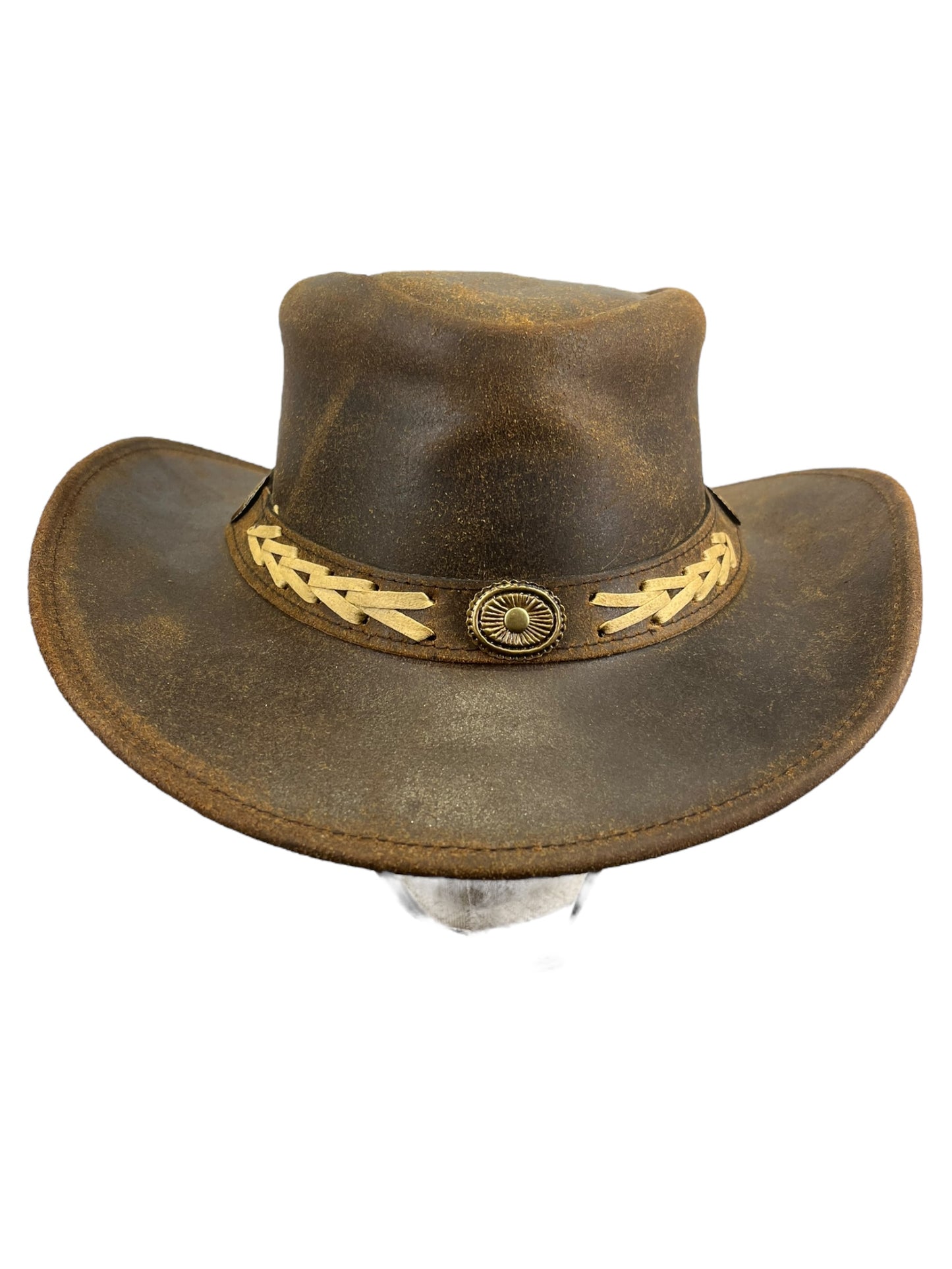 Leather cowboy hat