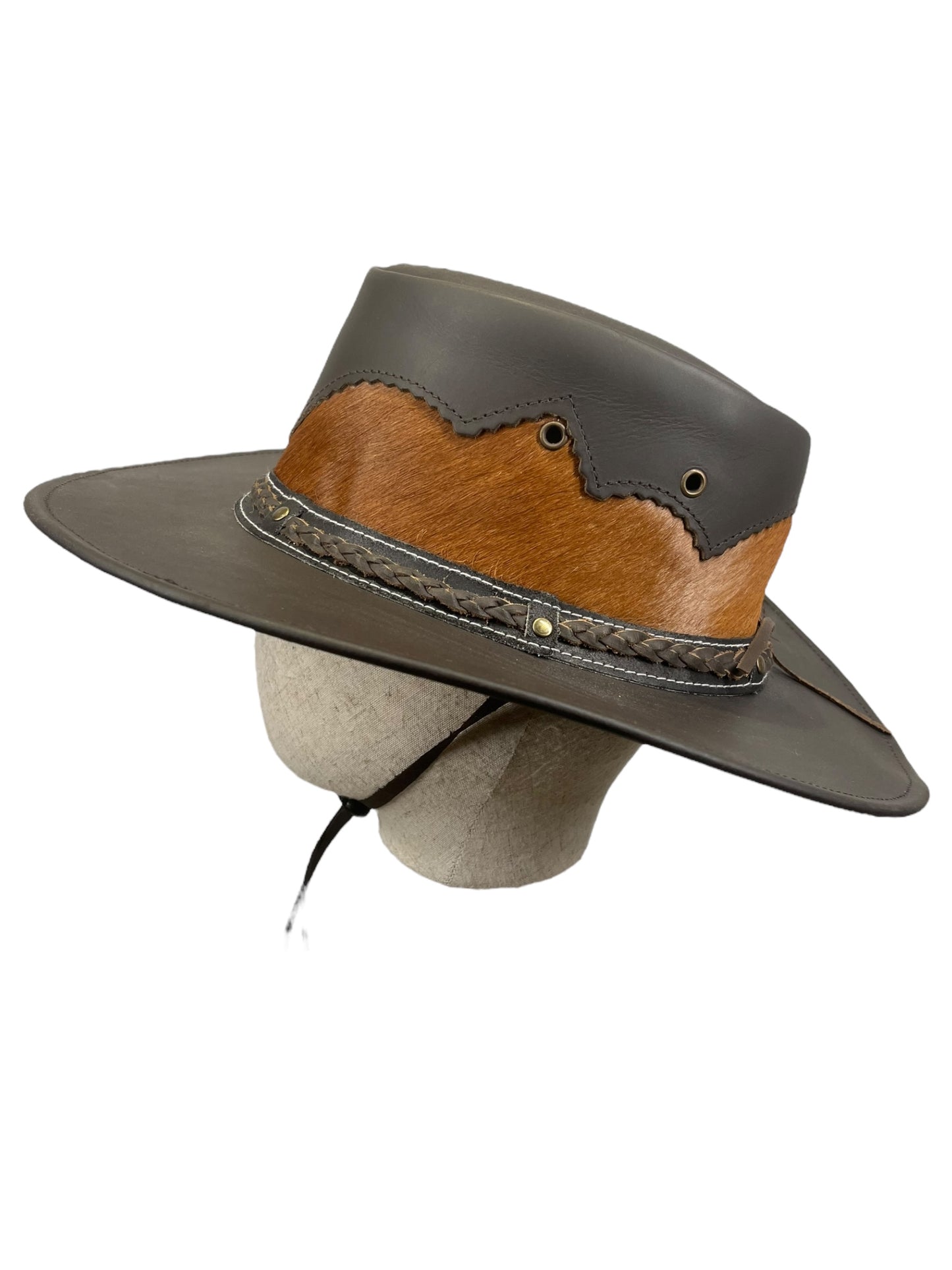 Leather cowboy hat