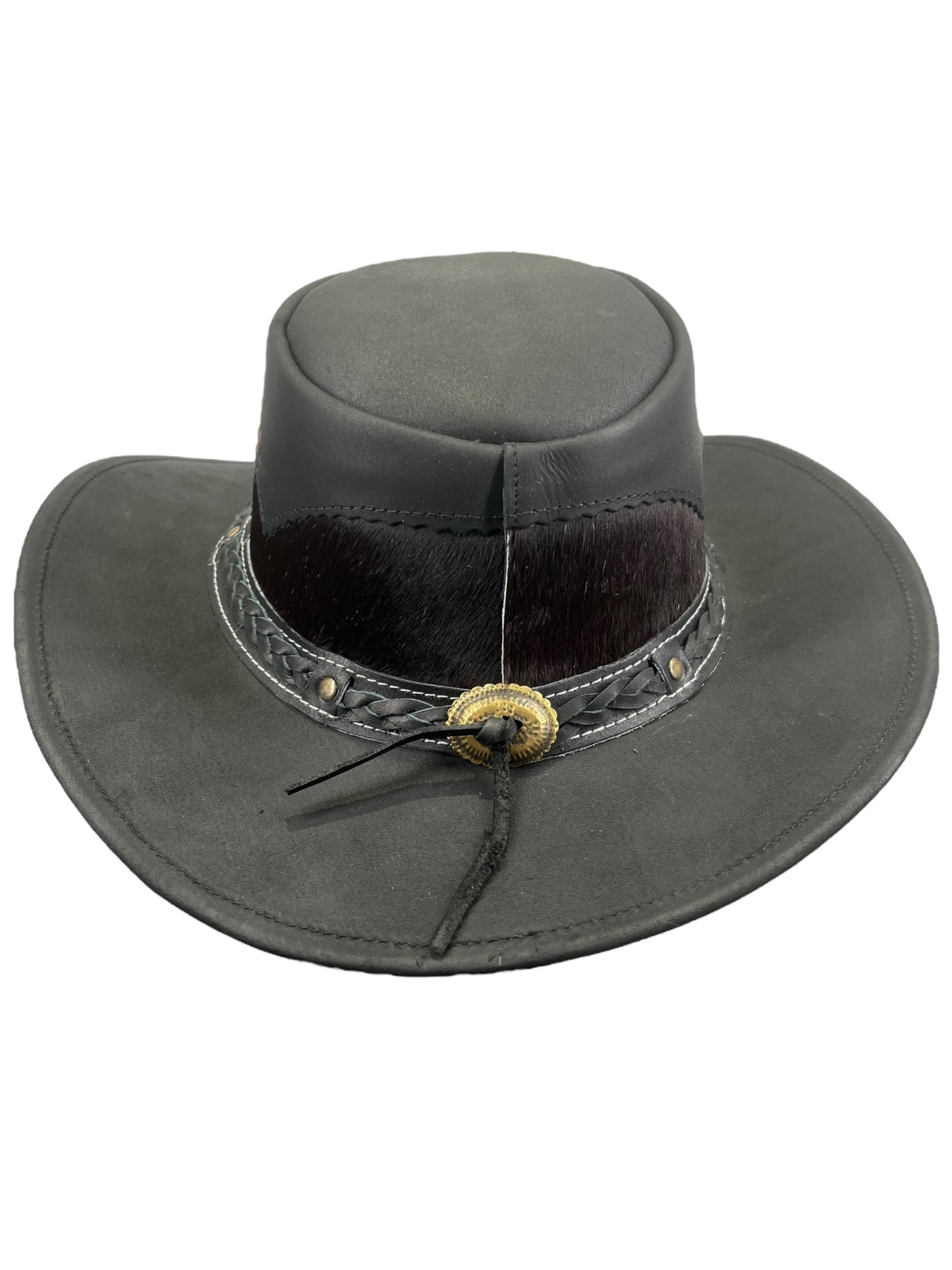 Leather cowboy hat