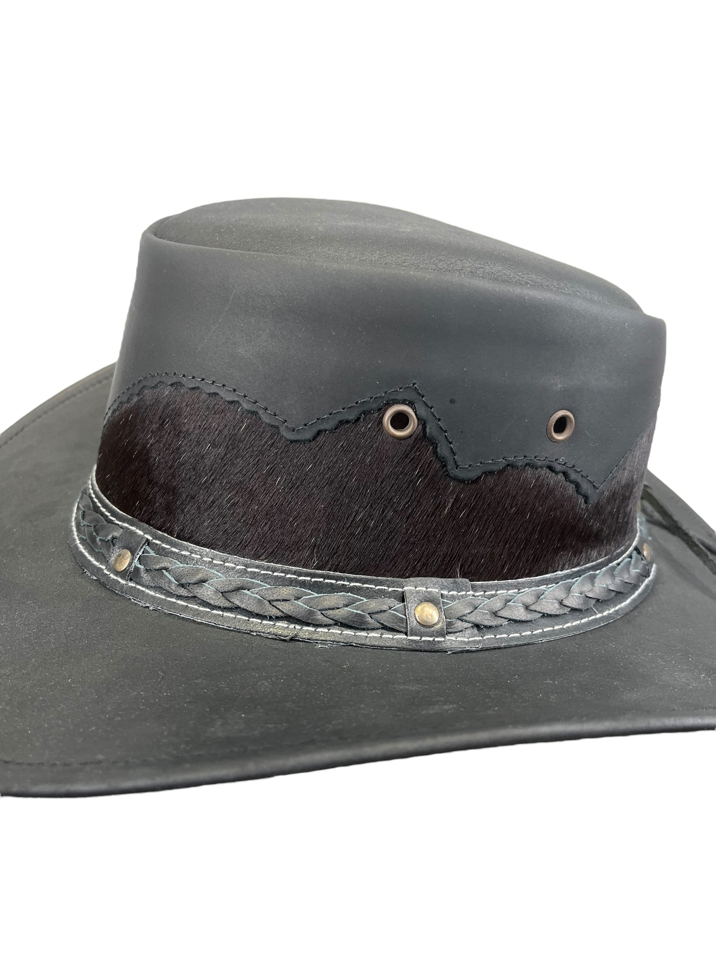 Leather cowboy hat