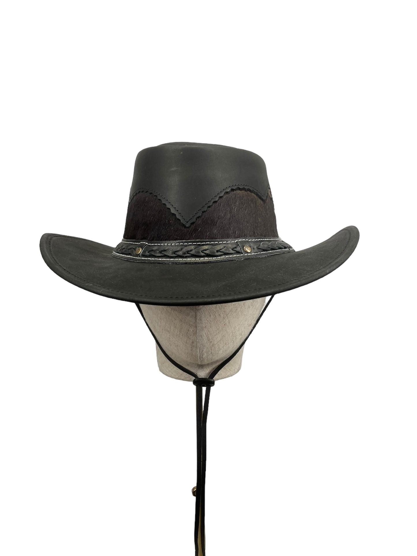 Leather cowboy hat