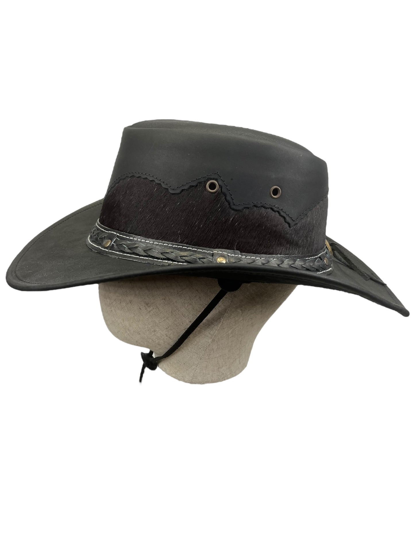 Leather cowboy hat