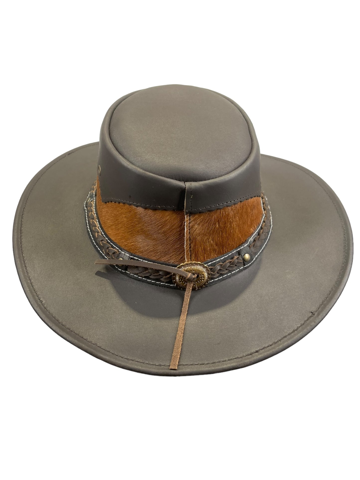 Leather cowboy hat