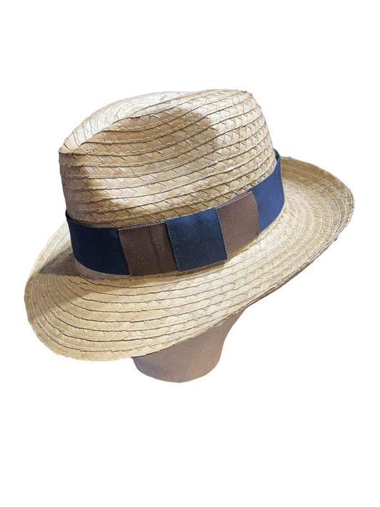 Seagrass straw hat blue